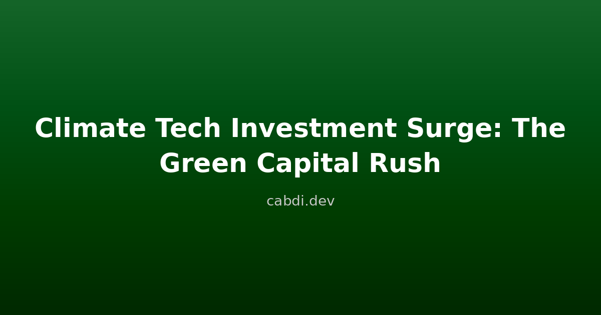 Climate Tech Investment Surge 2026
