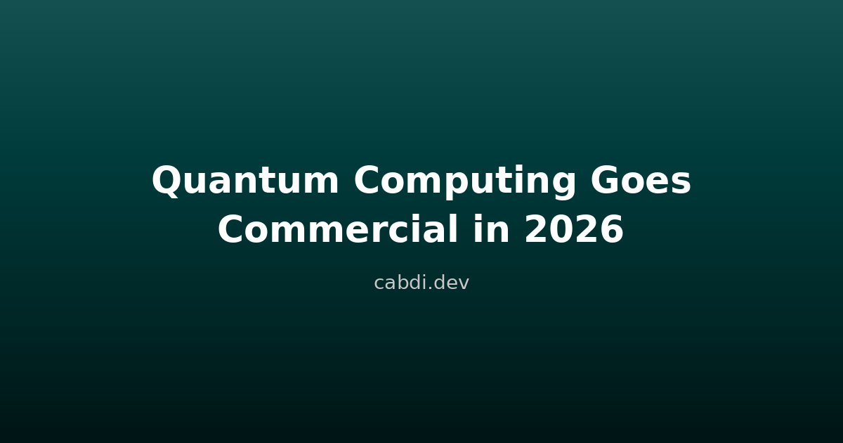 Quantum Computing Commercial 2026